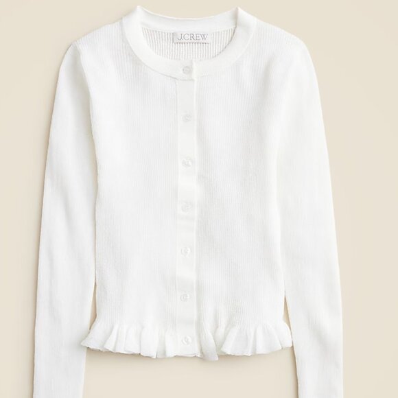 J. Crew Ruffle-trim cotton gauze cardigan Size XS - Picture 1 of 8